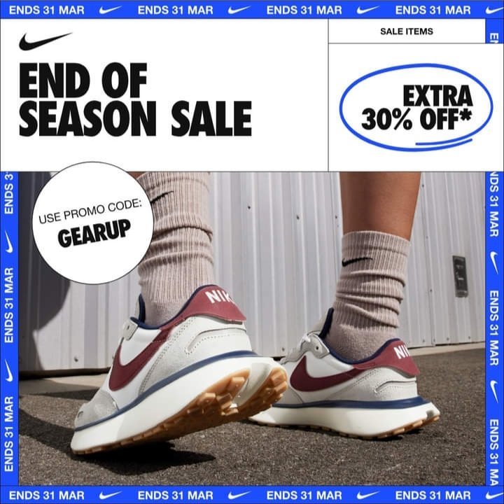 Nike SALE! SHOP HERE: bit.ly/PHL_Nike From 27 - 31 March, enjoy an extra 30% off sale items when you purchase 2 items or more. Use promo code: GEARUP