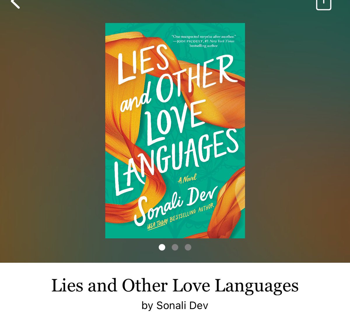 Lies And Other Love Languages by Sonali Dev

#LiesAndOtherLoveLanguages by #SonaliDev #6164 #36chapters #331pages #313of400 #Audiobook #Kindleunlimited #77for20 #VandyAndRani #11houraudiobook #march2024 #clearingoffreadingshelves #whatsnext #readitquick