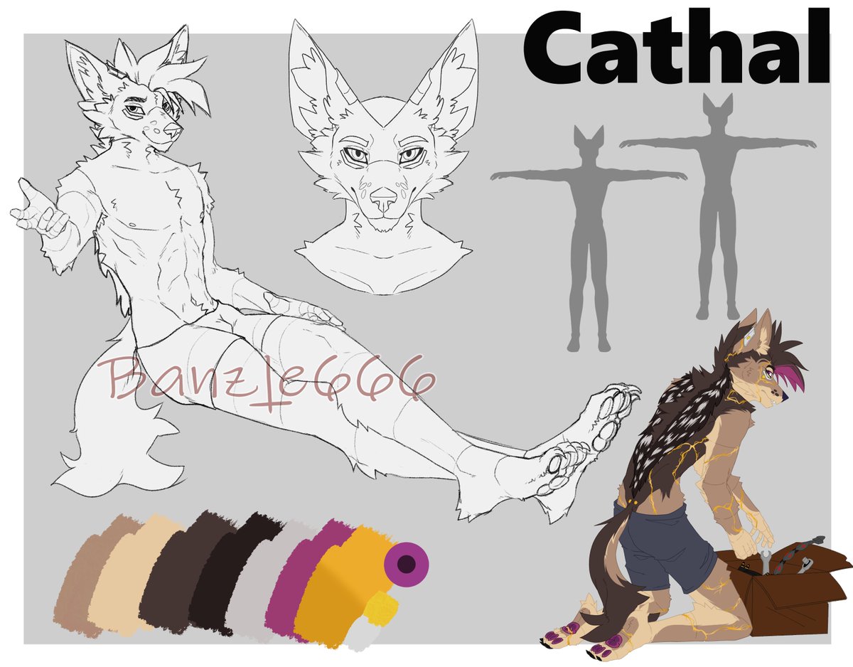 banzie6661's tweet image. current gift for @zerbImmelmannAD featuring a re-work of a old character a black backed jackal
#furry #furryreference #myart #blackbackedjackal #referencesheet