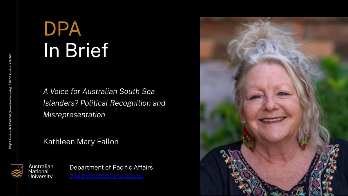 Kathleen Mary Fallon explores some of the reasons why Australian South Sea Islanders have been misrepresented and not recognised in Australia for the past decades, and how it echoes the recent results of the Voice referendum. Read the full article below: openresearch-repository.anu.edu.au/handle/1885/31…