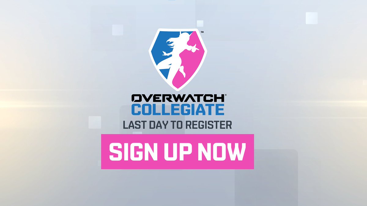 ⏰ LAST CHANCE ⏰  

Registration for the Overwatch Collegiate Championship Spring 2024 closes TONIGHT at 11:59pm PT.   

🔗 Start.gg/owcollegiate