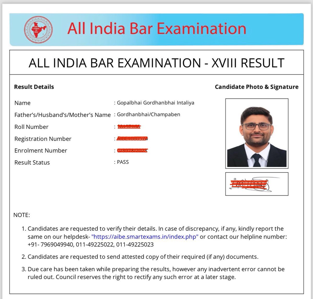 Gopal_Italia's tweet image. Feeling very happy to inform you that, i have cleared All India Bar Examination-XVIII (AIBE-XVIII). 

With this I am now qualified to practice law in any court of Law of India for life. 

असली डिग्री होने का मज़ा ही कुछ अलग है।