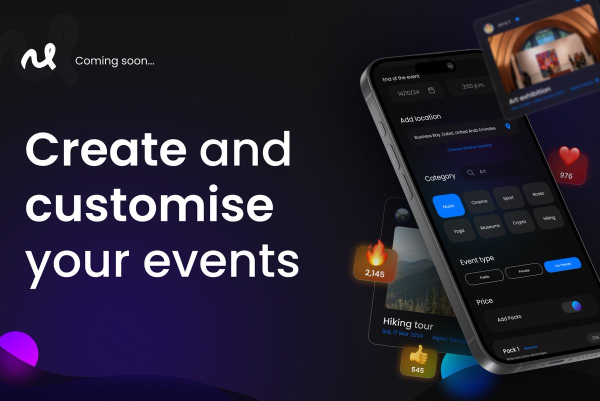 Mano_labs's tweet image. Create your own unique events. 
With our flexible settings, you can find like-minded people, partners,clients and friends based on your requests and preferences.

#web3 #Crypto #blockchain #TON #cryptocurrency #Web3Social #bitcoin