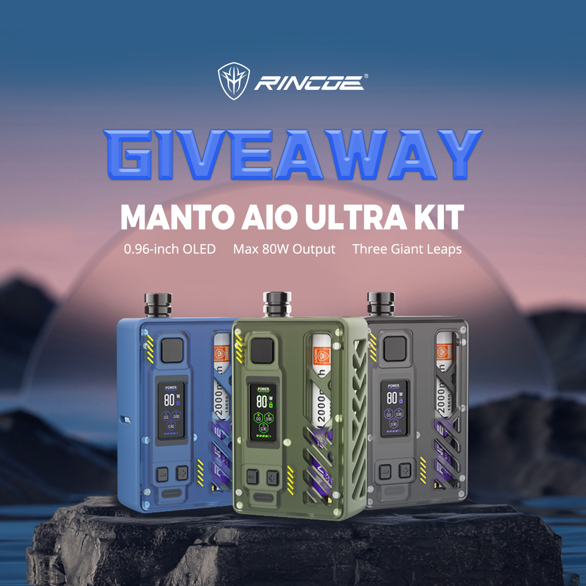 GIVEAWAY ALERT! 🔥

⚡Rincoe Manto AIO Ultra Kit ⚡

Terms &amp; Conditions 👉sourcemore.com/rincoe-manto-a…

Join in on the fun and you could be our lucky WINNER! 🏆

⚠ Warning: The device is used with e-liquid which contains addictive chemical nicotine. For Adult use only.