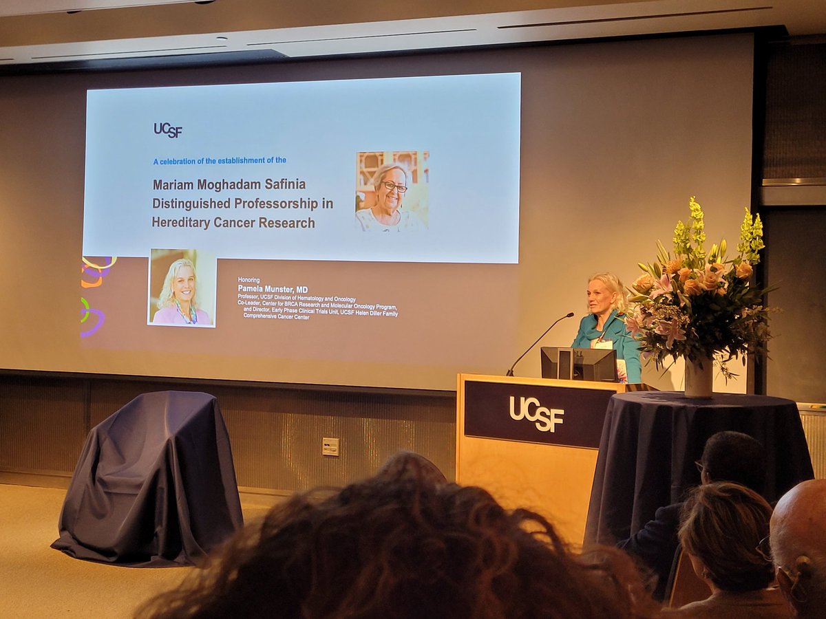 A special evening today: Dr. Pamela Munster gets endowed with Mariam Moghadam Safinia distinguished professorship in hereditary cancer research @UCSFCancer #breastcancer #Oncology #researchers
