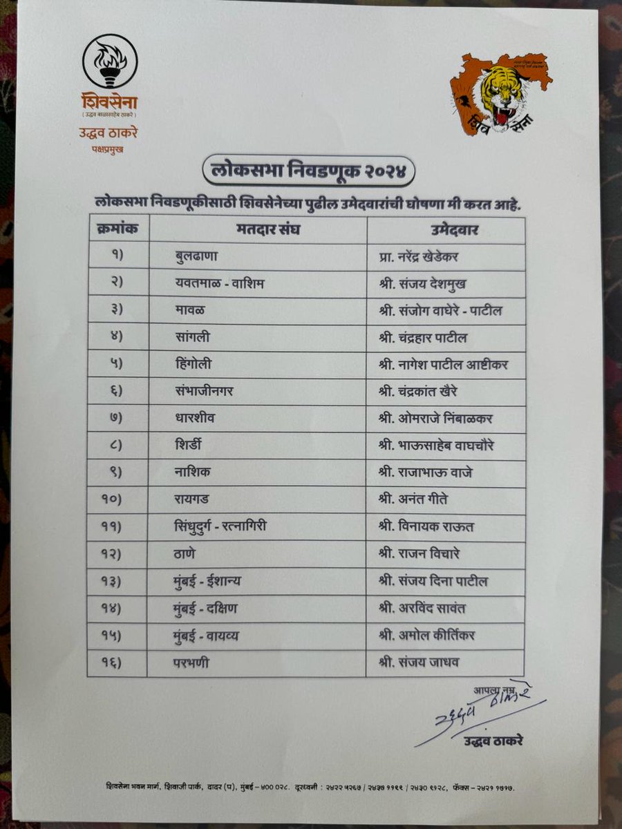 rautsanjay61's tweet image. हिंदूहृदयसम्राट शिवसेनाप्रमुख बाळासाहेब ठाकरे यांच्या आशीर्वादाने आणि शिवसेना पक्ष प्रमुख श्री.उद्धवजी ठाकरे यांच्या आदेशाने शिवसेनेच्या 17 लोकसभा उमेदवारांची यादी जाहीर करण्यास येत आहे..
*मुंबई दक्षिण मध्य:श्री अनिल देसाई यांच्या उमेदवारीची घोषणा करण्यात येत आहे.
इतर 16 उमेदवार…