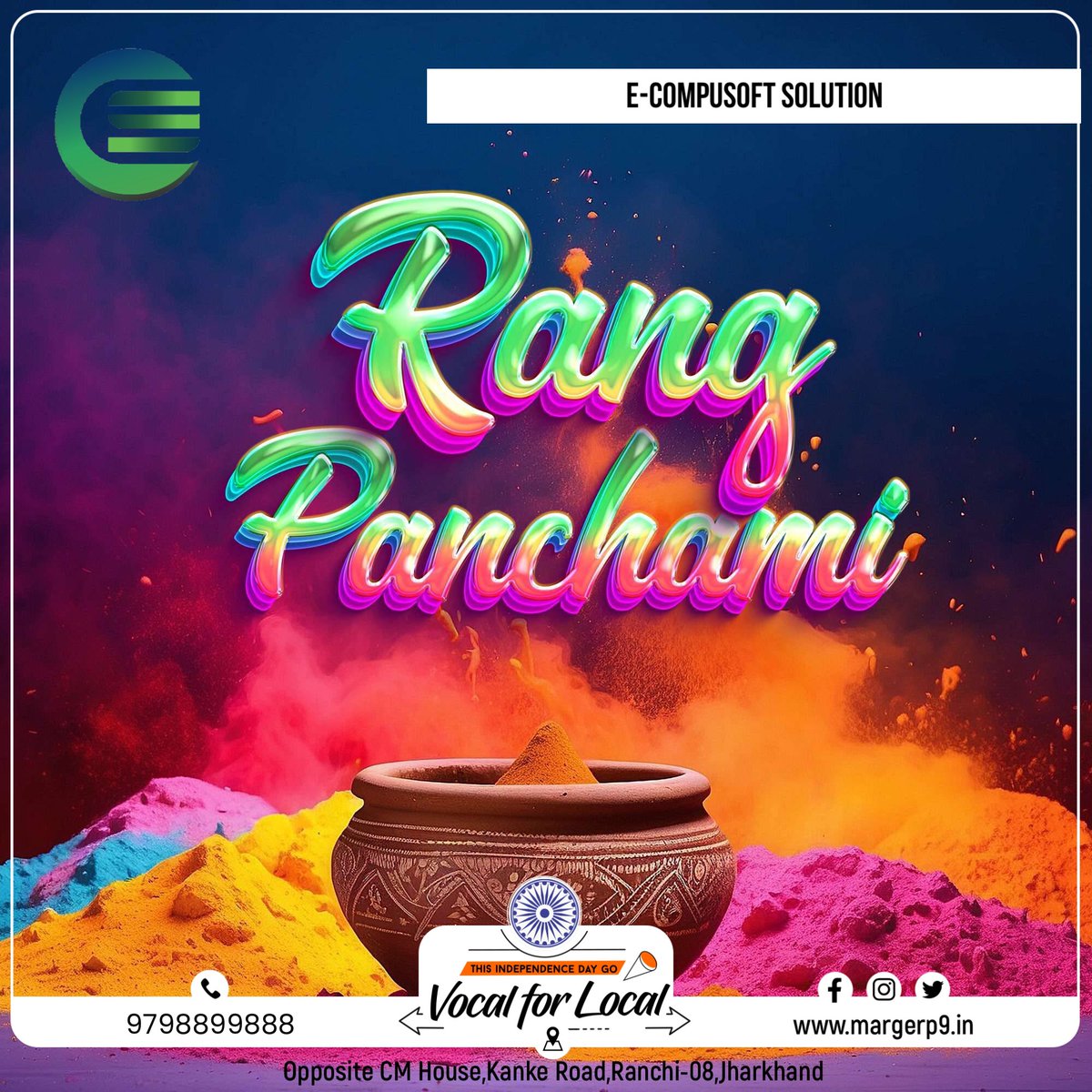 🎨 Happy Rang Panchami to all celebrating the vibrant festival of colors! 🌈 Let's spread joy, laughter, and love as we drench each other in hues of happiness. May this day bring you endless moments of colorful memories and festive cheer! #RangPanchami #FestivalOfColors 🎉🎨