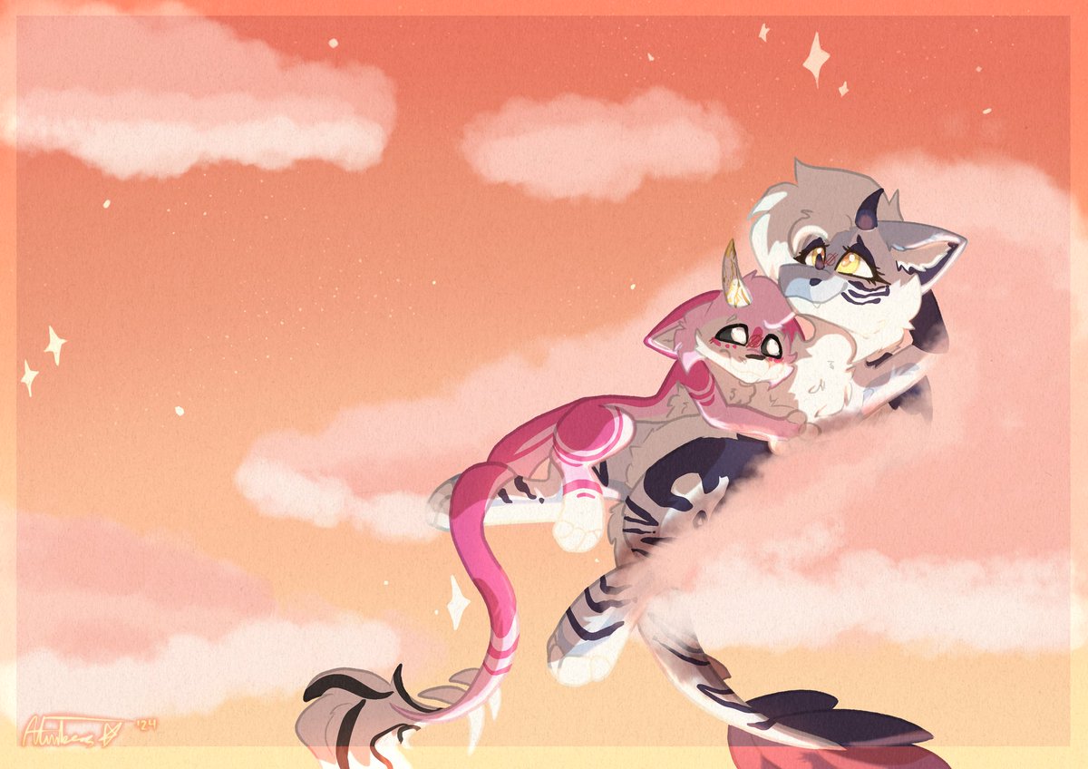 Wallpaper for myself and <a href="/_CosmicSoup_/">Soup</a> of our babies Braxley and Sharli!! 

Want some art for yourself?? My commissions are open!! Just DM me!