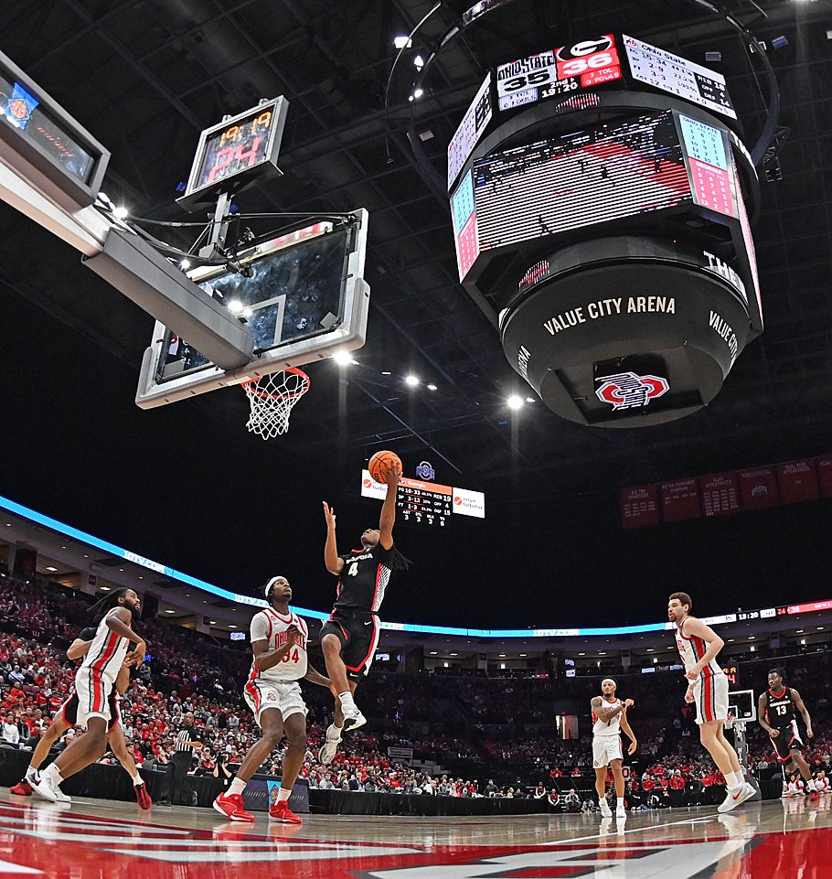 Buckeyes' NIT run, season, comes to an end with a two-point loss to Georgia in NIT quarter-final loss at the Schottenstein Center. Read: pressprosmagazine.com/2024/03/26/bat…