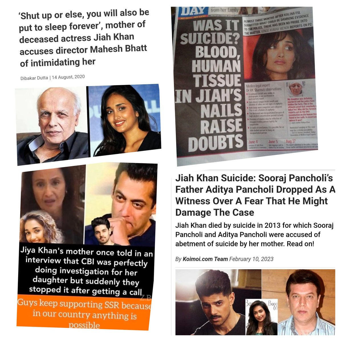 SoumyaRao52's tweet photo. @shwetasinghkirt Hope for the best, prepare for the worst! @JiahKhanJustice is the shining example of the sabotage by agencies, as many of the Usual Suspects In SSRCase are same as in @jiahkhan case. If she got timely justice, @itsSSR , @dishasalian26 &amp; many of their victoms would be alive today! https://t.co/TrCMy60Ql7