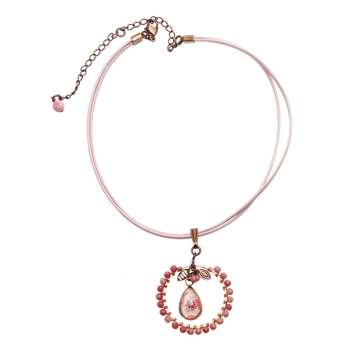 TAMARUSAN_en's tweet photo. Exciting news! Our choker featuring pink leather cords and plum-patterned resin parts is now on sale. This choker boasts a cute design and elegant coloring. The plum-patterned parts add a touch of sophistication, while the pink leather cords bring out its elegance.#Sale #Choker https://t.co/WvY8319SIh
