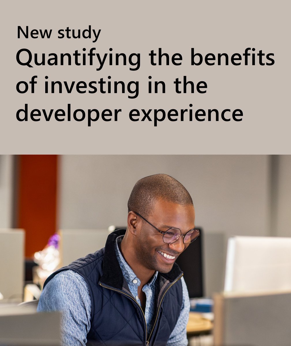 Investing in the developer experience has many benefits and improves business outcomes. Dive into our groundbreaking research (with data from more than 2000 developers around the world) to discover what your business can gain with better #DevEx. msft.it/6019co5Ah