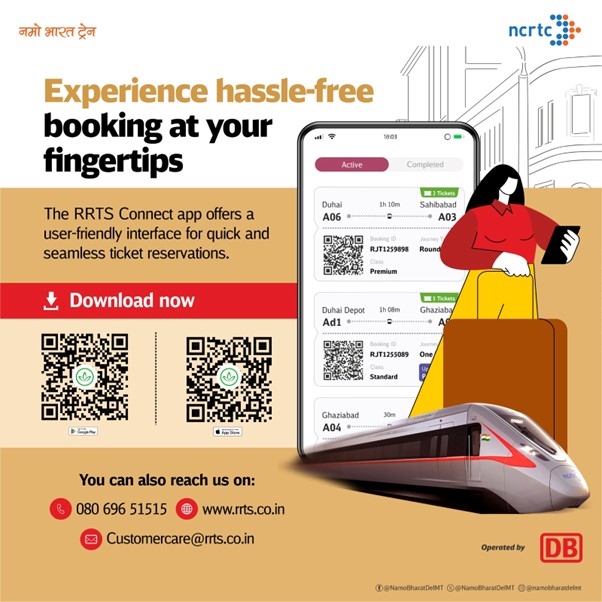 NamoBharatDelMT's tweet photo. Use the #RRTSConnectapp to book your #QRtickets while travelling with Namo Bharat for a hassle-free experience. The app offers a user-friendly interface that makes booking tickets easier.
#NamoBharat #NCRTC #DBRRTS #RRTS https://t.co/5cV8KNsE71