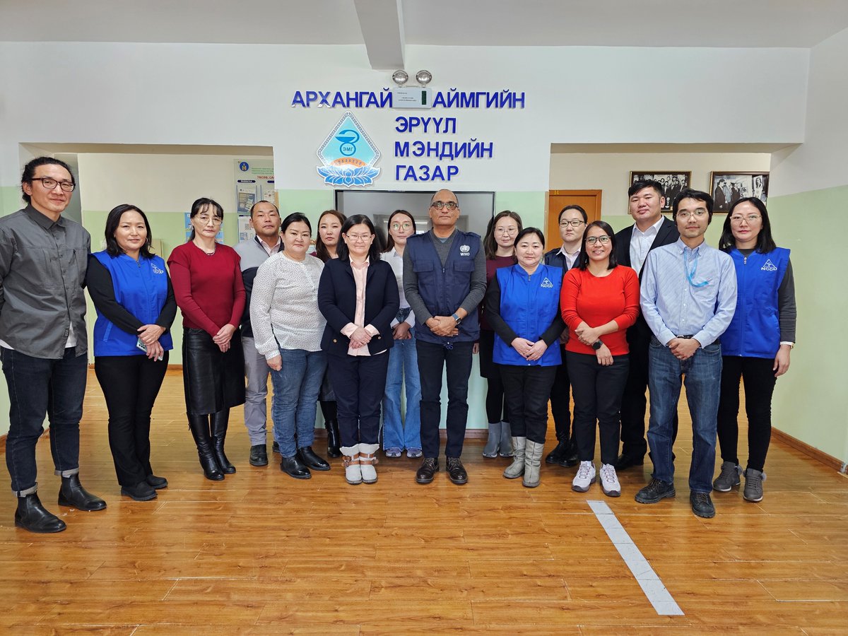 WHOMongolia's tweet image. WHO and MOH @EruulMendiinYam  are currently reviewing the structural and functional elements of 🇲🇳Mongolia’s surveillance system for #vaccine-#preventable diseases at selected districts of Chingeltei and Songinokhairkhan, and Tuv and Arkhangai provinces.