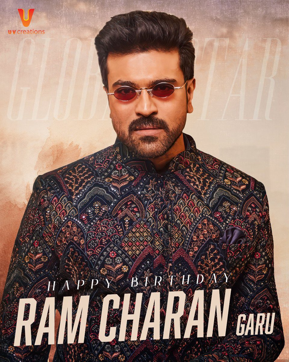 Wishing our Global 🌟 @AlwaysRamCharan garu a very Happy Birthday! Here’s to another year of conquering hearts and entertaining us with your magic! #HBDGlobalStarRamCharan 💫