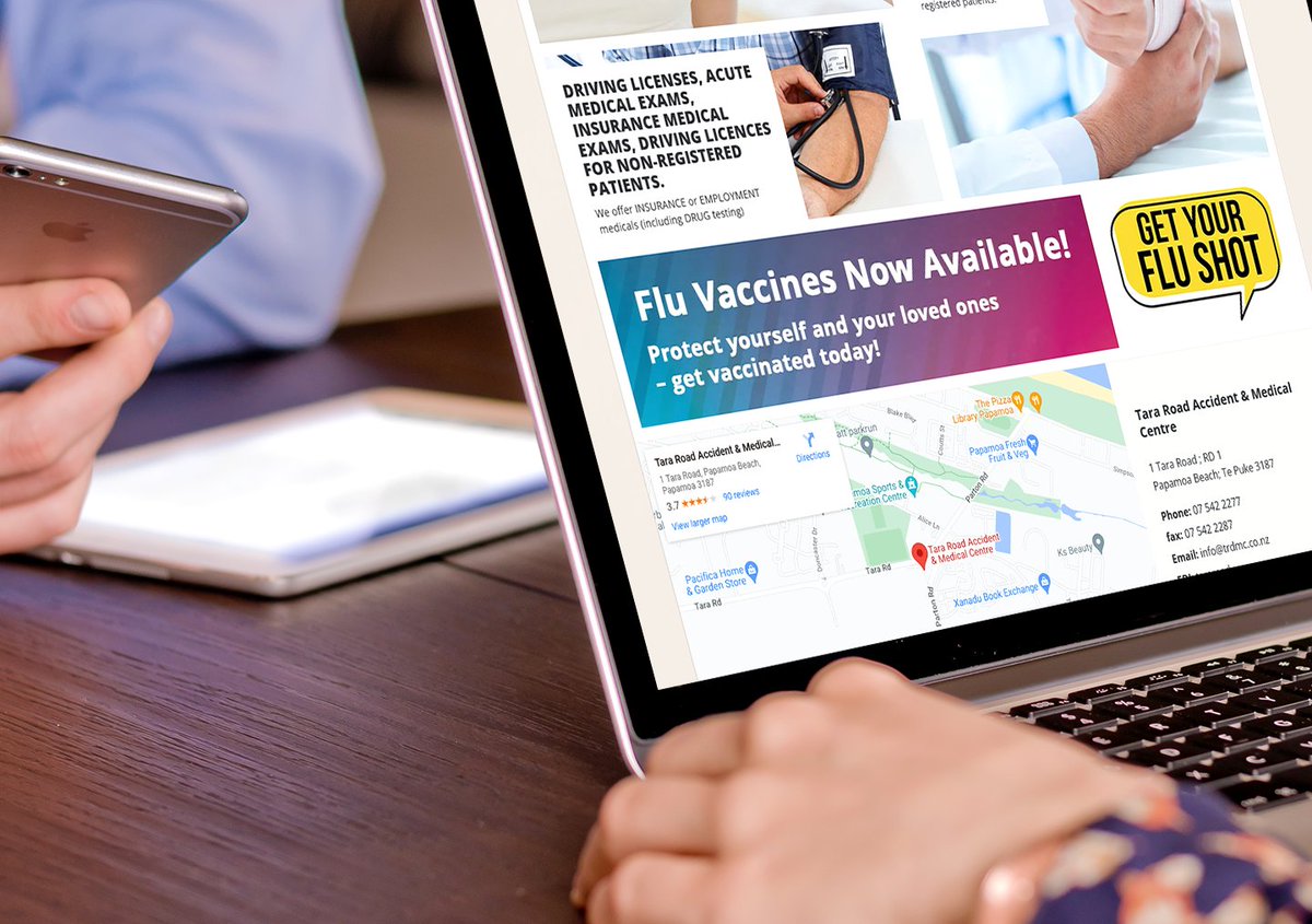 goodwebsitesnz's tweet image. With flu season around the corner, we've given the Tara Road Medical Centre website some brand-new banners! ✨💉 #WebDesignMagic