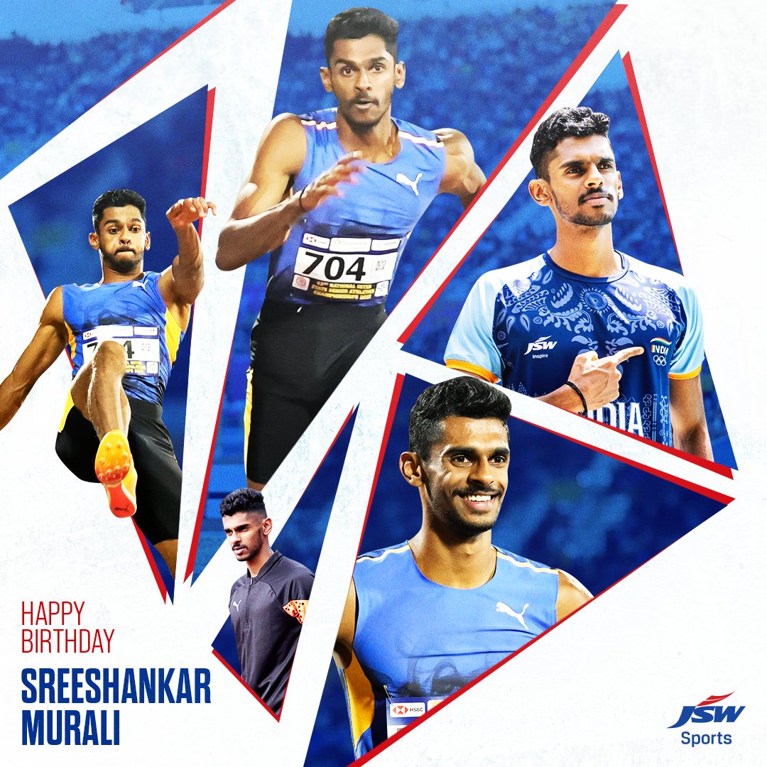 Happy Birthday to the record-breaking long jump sensation, @SreeshankarM! 🌟 Your passion for excellence, exemplified by your national record in long jump and Arjuna Award, sets a shining example for aspiring athletes everywhere! 🥇 #MuraliSreeshankar #BetterEveryDay