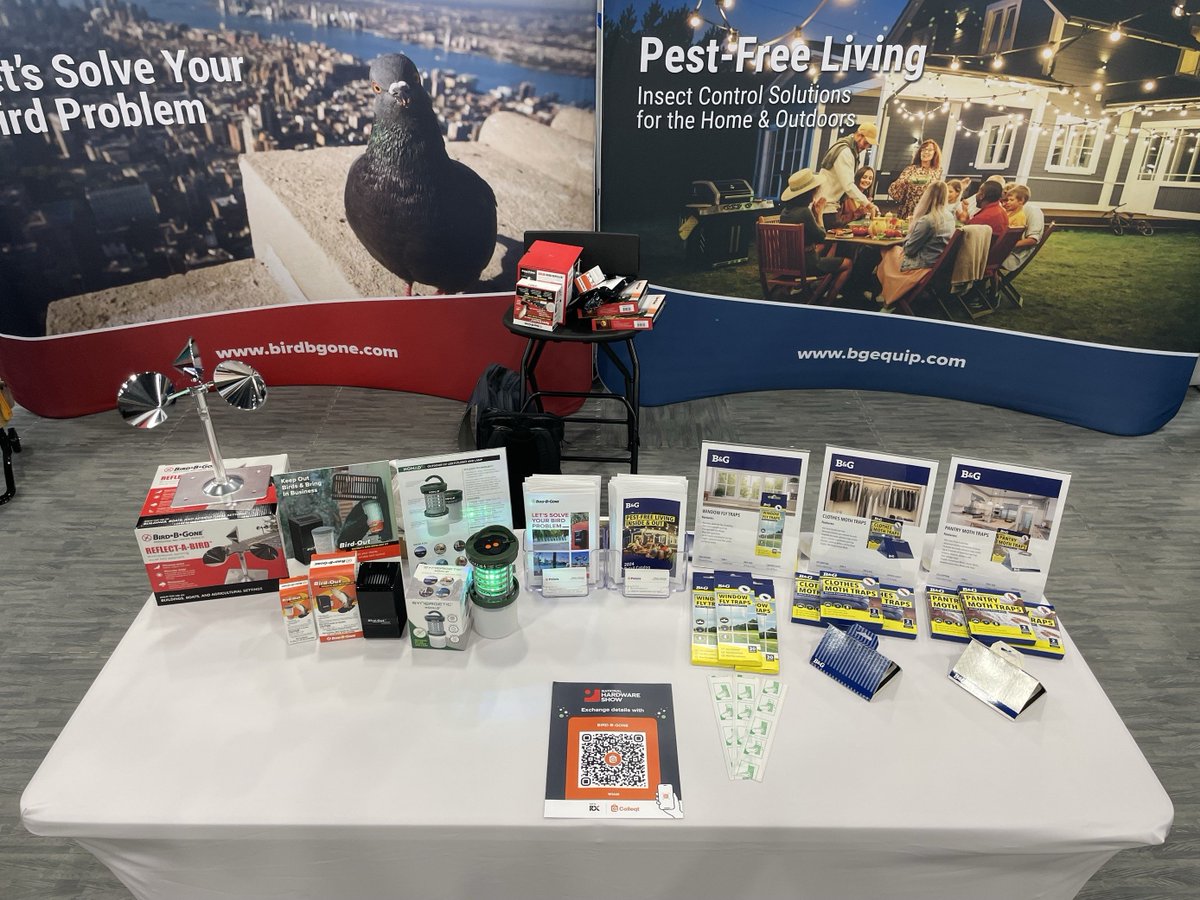 birdbgone's tweet photo. Today we showcased our latest solutions at the National Hardware Show!  It's not too late to stop by stand W3449 at the Las Vegas Convention Center, on Tues/Wed this week. Say farewell to pesky birds, insects, moths, and flies and more! See you there. https://t.co/zkqSyxoLvB