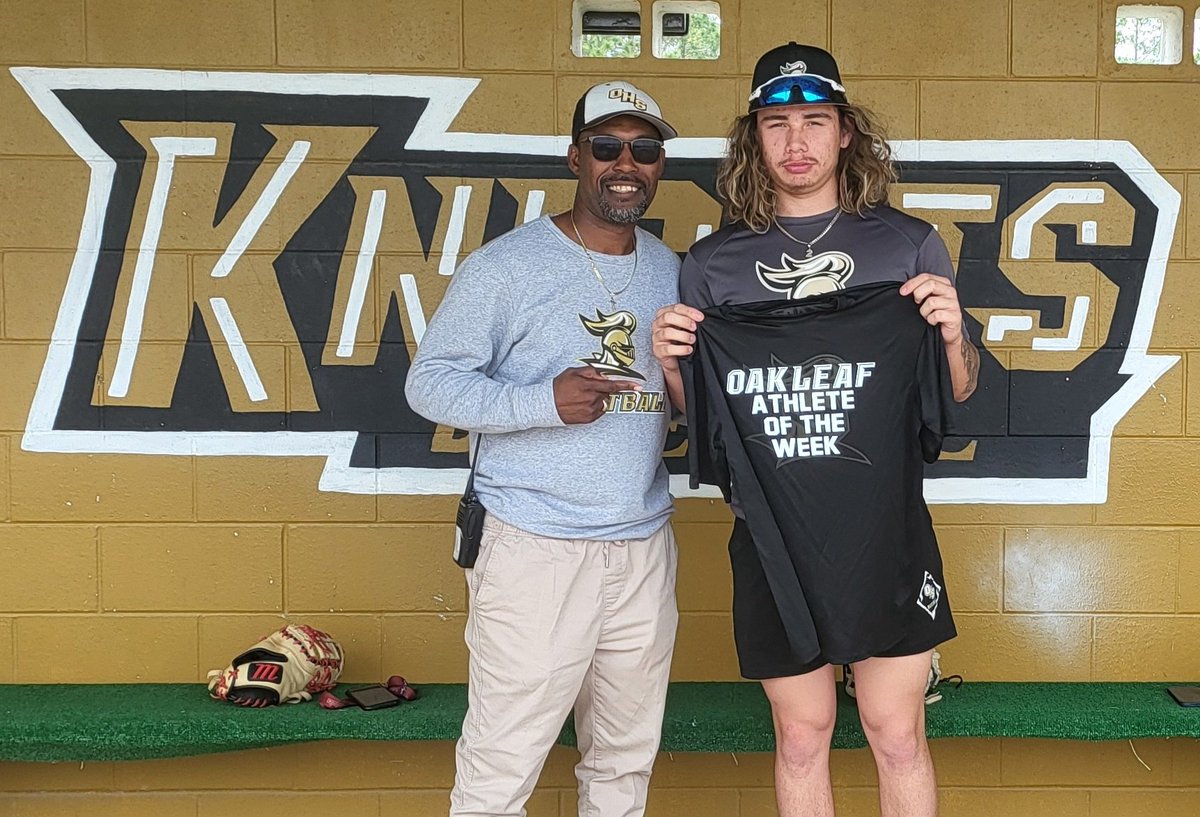 Give it up Knight Nation for our Tropical Smoothie Cafe Athlete of the Week Jorden Clarke! 4.2 innings pitched, 0 earned runs and 5 strikeouts against SJCD and 3 for 4 hitting against Fleming Island. Leading the Knights to victory in both games. Go Knights!! #OHSoDifferent