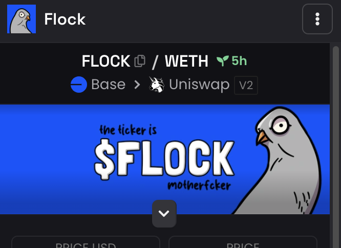 DEXSCREENER UPDATE:
dexscreener.com/base/0x666d932…

FLOCKERS $FLOCK