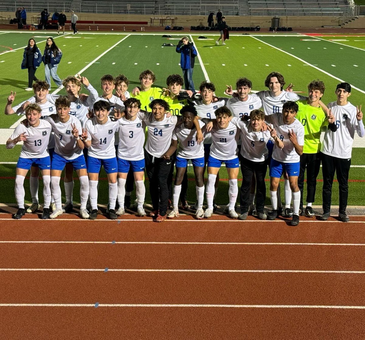 MHSsoccerBC's tweet photo. Bi-District Champions! 🐾⚽️ 
Congrats to our Midlo Panthers &amp; Lady Panthers on their wins tonight! (Girls 4-0  |  Boys 2-1)

..&amp; on to round ✌️

Up next:
Lady Panthers vs. Aledo
Panthers vs. Northwest

@LethalSoccer @Gosset41 @uiltexas @MHSPanthers @midlo_gsoccer @midlo_bsoccer https://t.co/Rjy3QVRf5X