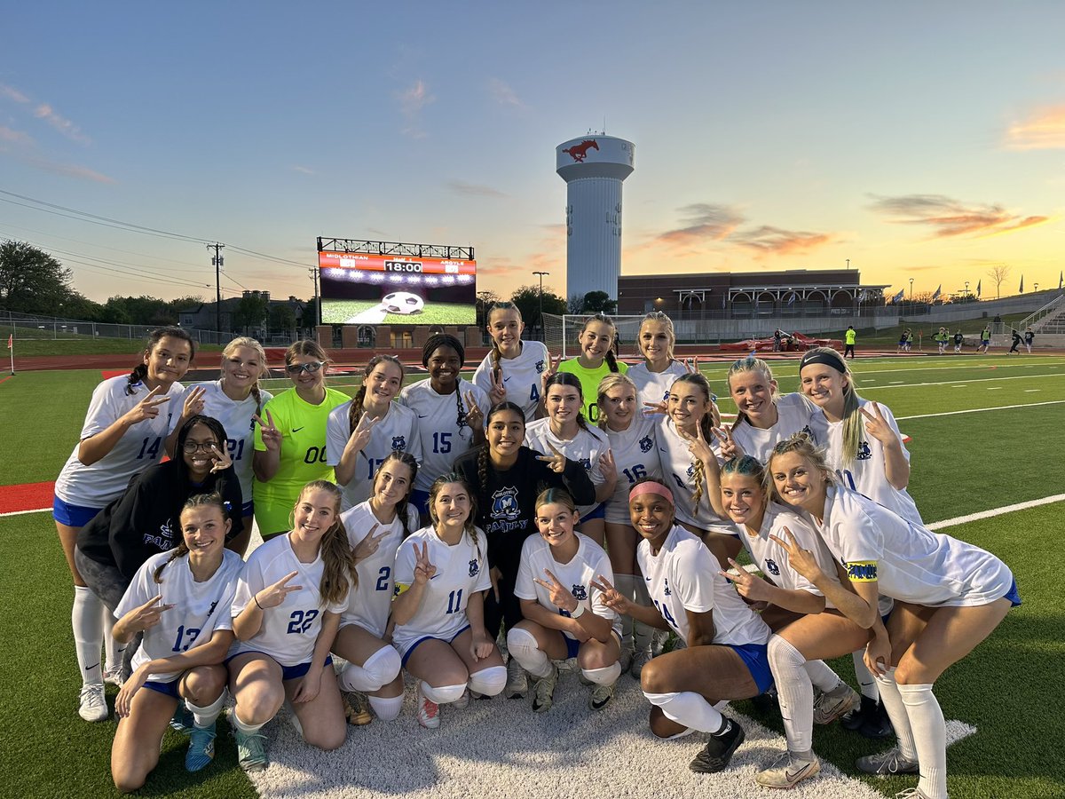 MHSsoccerBC's tweet photo. Bi-District Champions! 🐾⚽️ 
Congrats to our Midlo Panthers &amp; Lady Panthers on their wins tonight! (Girls 4-0  |  Boys 2-1)

..&amp; on to round ✌️

Up next:
Lady Panthers vs. Aledo
Panthers vs. Northwest

@LethalSoccer @Gosset41 @uiltexas @MHSPanthers @midlo_gsoccer @midlo_bsoccer https://t.co/Rjy3QVRf5X