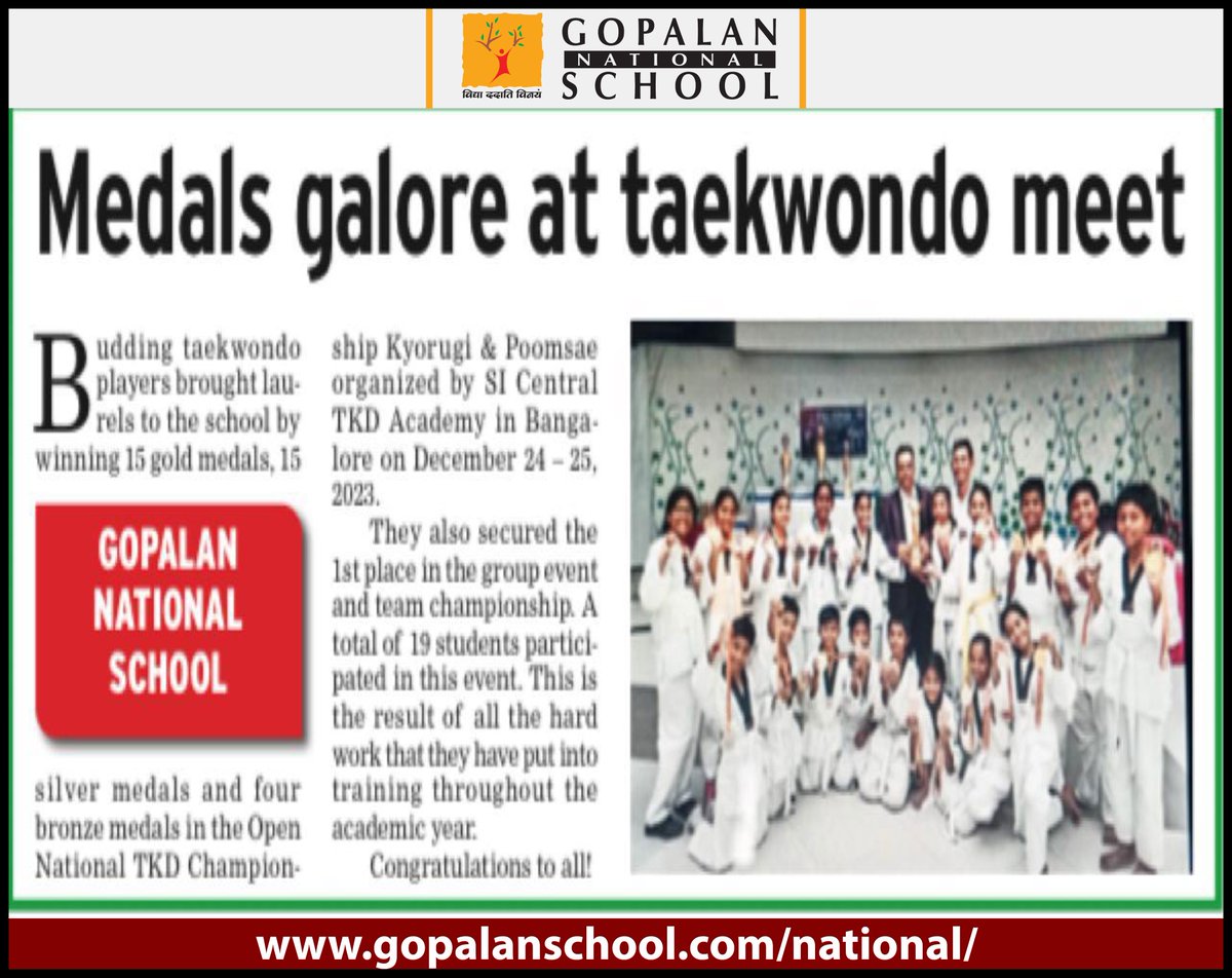 𝐖𝐞 𝐚𝐫𝐞 𝐢𝐧 𝐍𝐞𝐰𝐬

#gns #gopalannationalschool #bestschool #schoolsinwhitefield #WeAreInNews