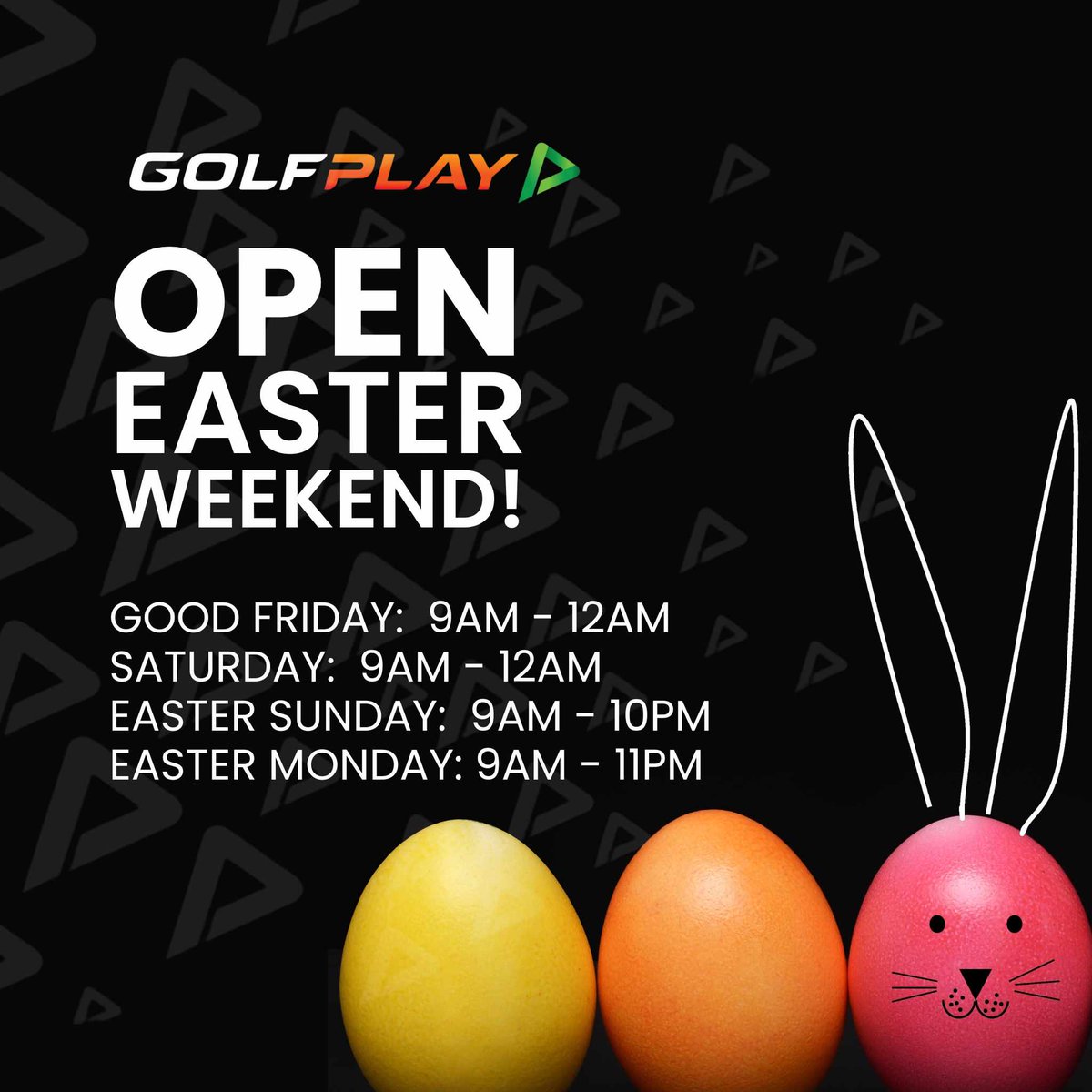 🐰 HOP OVER THIS WEEKEND! We're open for all your golfing adventures!
Reserve your bay ➡️ golfplay.ca/reserve-a-bay