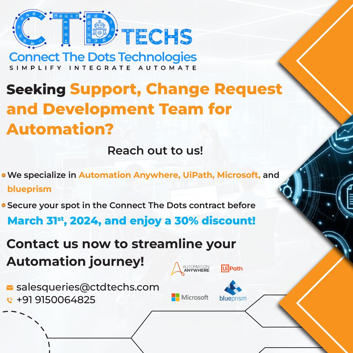 Ganeshspillai's tweet image. Take the first step towards seamless automation! Reach out to us for support, change requests, and expert development teams. Let&apos;s make your automation dreams a reality! 

#AutomationExperts #TechDevelopment #StreamlineYourProcess