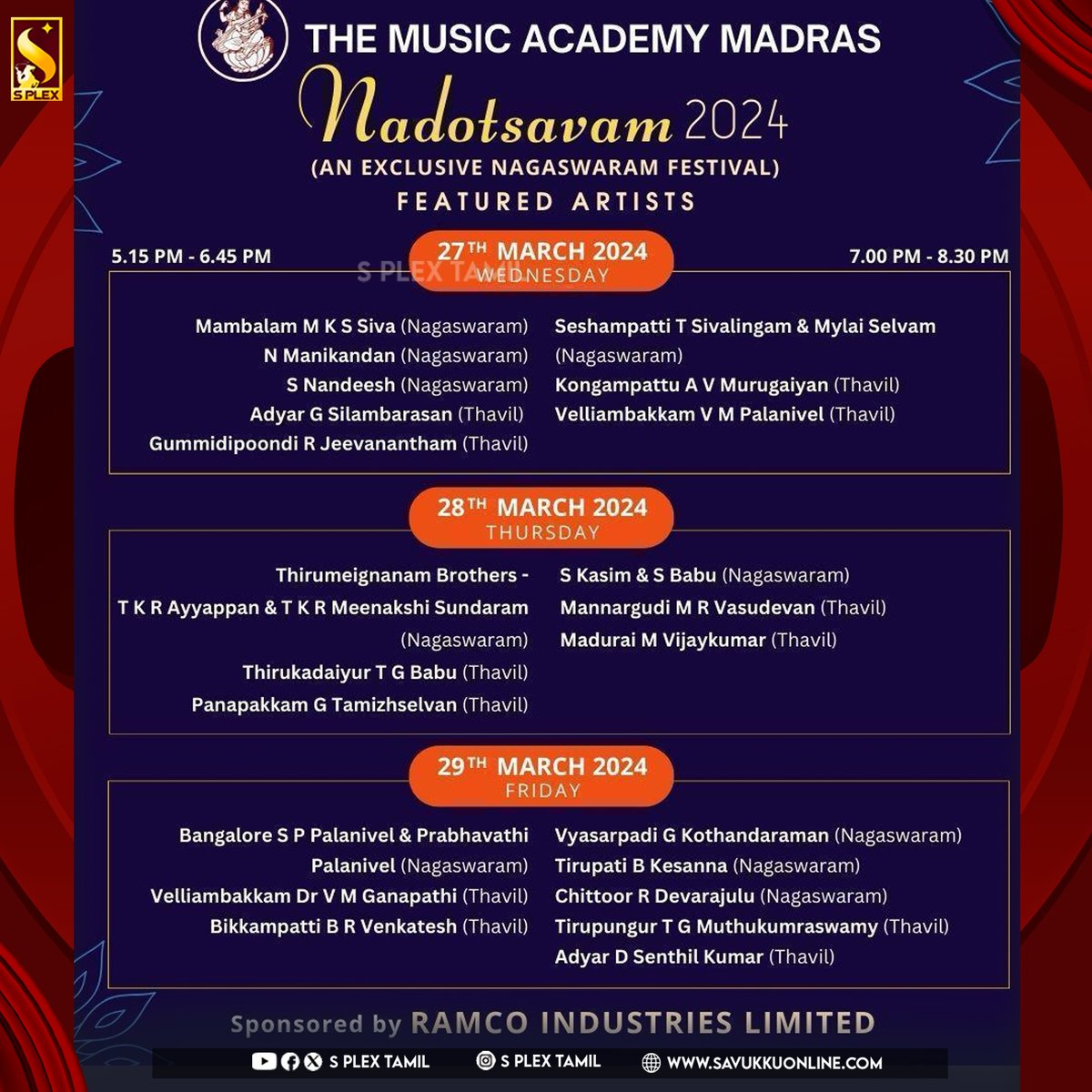 The Madras music academy's Nadotsavam 2024  
#nadotsavam2024 #nadotsavam #MadrasMusicAcademy #splextamil #savukkumedia #SPlexChannel