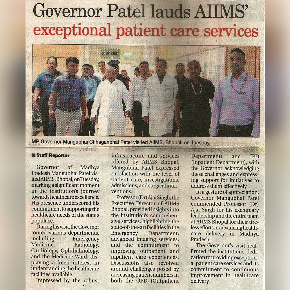 AIIMSBhopal's tweet image. समाचार पत्रों में एम्स भोपाल दिनांक 27-03-2024