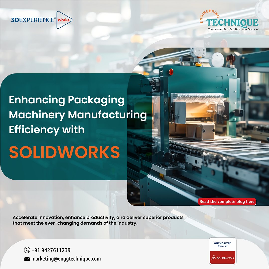 Discover how #SOLIDWORKS revolutionizes packaging machinery manufacturing efficiency with this comprehensive guide. bit.ly/3VAh8jj

#CAD #SOLIDWORKS2024 #Design #3DEXPERIENCEWorks #3Ddesign #3Dmodeling #engineering #simulation #engineeringtechnique