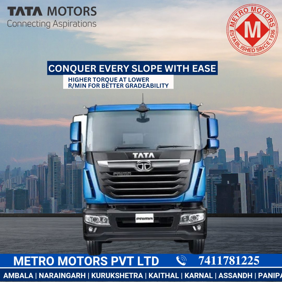 MetromotorsCv's tweet photo. Tata Prima Lx 5530.S delivers excellent gradeability thanks to its powerful engine, making it a natural fit across tough terrain applications.
अधिक जानकारी के लिए कॉल करें - ☎️ 7411781225 ☎️
#metromotorsprivateltd #CommercialVehicles #BS6 #Tata #TataMotors #Tata #Motors https://t.co/2PTGexioH1
