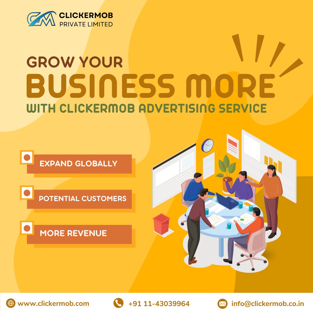 clickermob's tweet image. Elevate your business to new heights with the exceptional advertising service provided by ClickerMob. 🚀✨
.
Website: Clickermob.com
.
#clickermob #Advertising #BusinessGrowth #AdvertiseWithUs #services #traffic #trafficsource #campaigns #revenue
