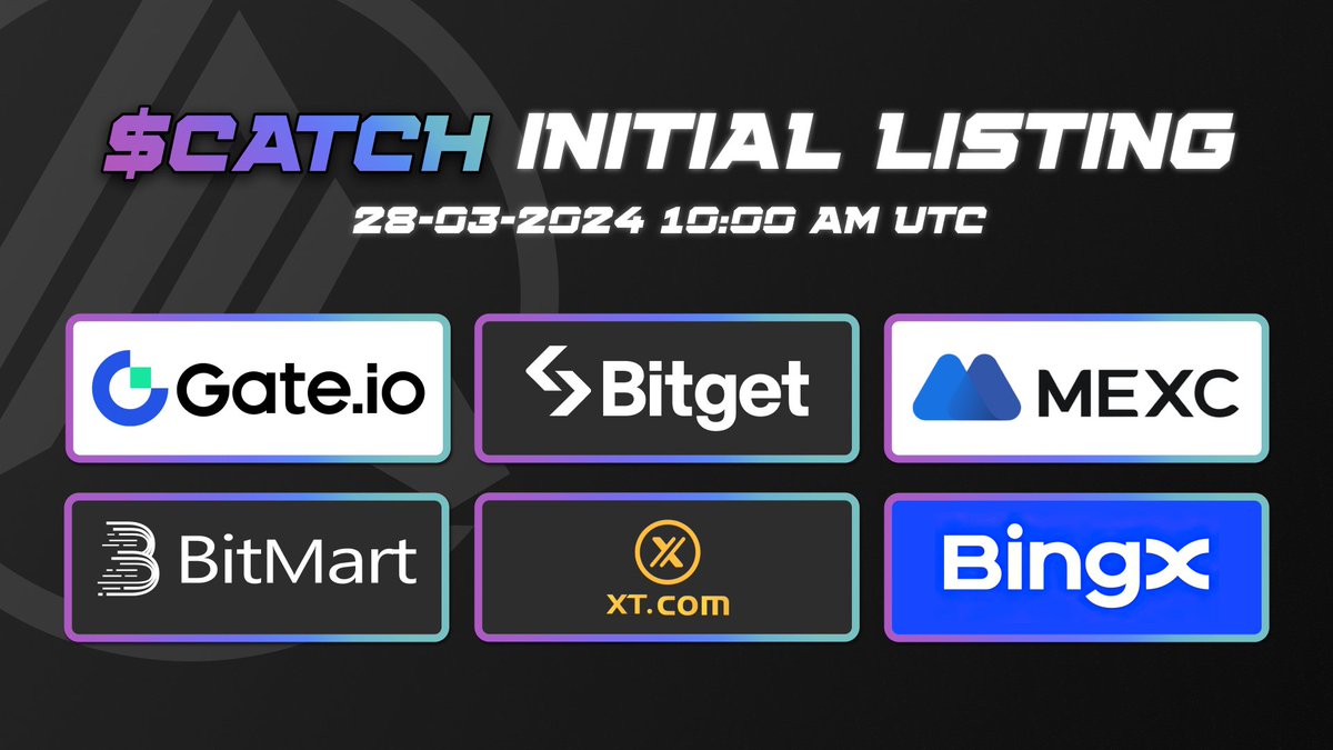 SpaceCatch (@spacecatch_io) on Twitter photo #Catchers ๐พ after a year and a half of active game development, we're thrilled to officially reveal all the exchanges for the initial $CATCH listing!
Tomorrow ๐ ๐ฎ๐ด-๐ฌ๐ฏ-๐ฎ๐ฌ๐ฎ๐ฐ ๐ญ๐ฌ:๐ฌ๐ฌ ๐ฎ๐บ ๐จ๐ง๐
<a href="/Gate_io/">Gate.io</a>
<a href="/bitgetglobal/">Bitget</a>
<a href="/MEXC_Official/">MEXC</a>
<a href="/BitMartExchange/">BitMart</a>
<a href="/XTexchange/">XT Exchange ๐ #BeyondTrade</a> #Catchers ๐พ after a year and a half of active game development, we're thrilled to officially reveal all the exchanges for the initial $CATCH listing!
Tomorrow ๐ ๐ฎ๐ด-๐ฌ๐ฏ-๐ฎ๐ฌ๐ฎ๐ฐ ๐ญ๐ฌ:๐ฌ๐ฌ ๐ฎ๐บ ๐จ๐ง๐
<a href="/Gate_io/">Gate.io</a>
<a href="/bitgetglobal/">Bitget</a>
<a href="/MEXC_Official/">MEXC</a>
<a href="/BitMartExchange/">BitMart</a>
<a href="/XTexchange/">XT Exchange ๐ #BeyondTrade</a>