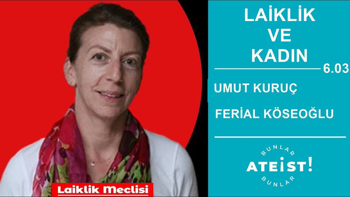 'Bunlar Ateist!' in bu bölümünde, İlerici Kadınlar Derneği Genel Başkanı ve Laiklik Meclisi sözcüsü Umut Kuruç ile birlikteyiz. 'Laiklik ve Kadın' başlıklı bu yayınımızı yöneticilerimizden Ferial Köseoğlu sunuyor. *27 Mart 2024 Çarşamba 21.00* Yayın : youtu.be/0T5DlLJ8eEo…