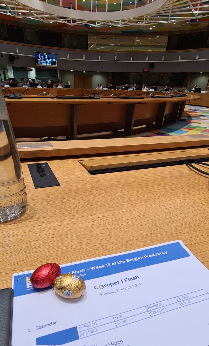 Did you see today's Easter Egg(s) 🐣 at Coreper I? Happy Easter from the Belgian Presidency 🌷🐇🪻 @EU2024BE