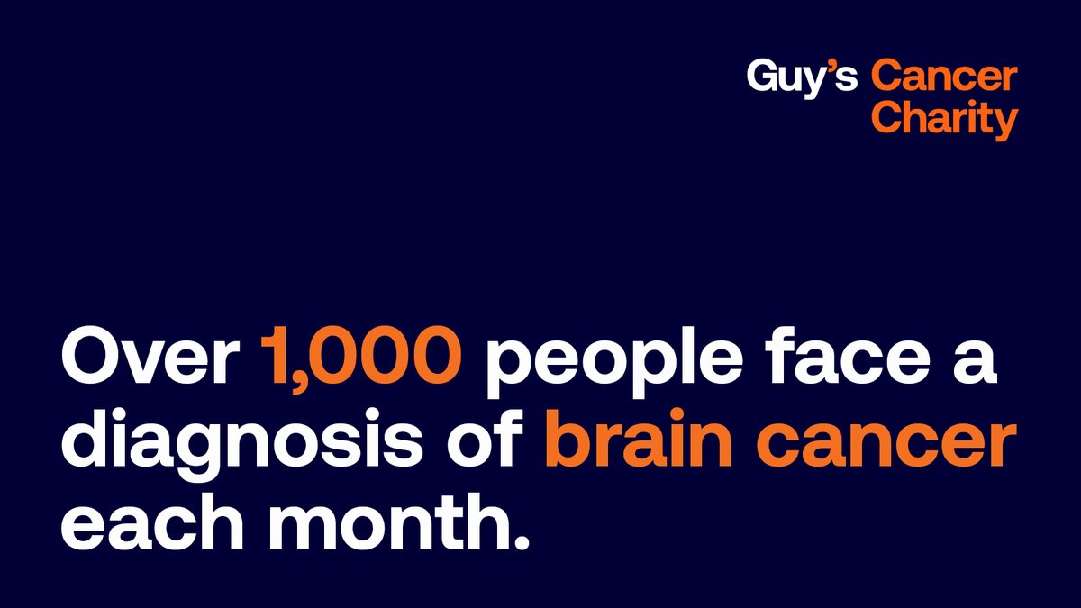 It’s #BrainTumourAwarenessMonth! Did you know that over 1,000 people in the UK face a diagnosis of brain cancer each month? We’re supporting Guy’s Cancer by funding pioneering research, and new technologies to transform cancer care. Learn more: guyscancercharity.org.uk/about-us/what-…