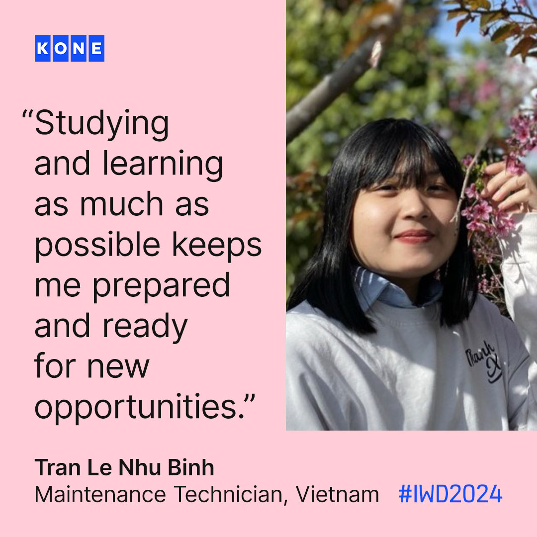 Tran Le Nhu Binh joined us through the KONE Apprentice Program last year, and now she’s the first female technician at KONE Vietnam, working in the maintenance service support team. Read the full story of her first steps in an exciting career path and find out what has…