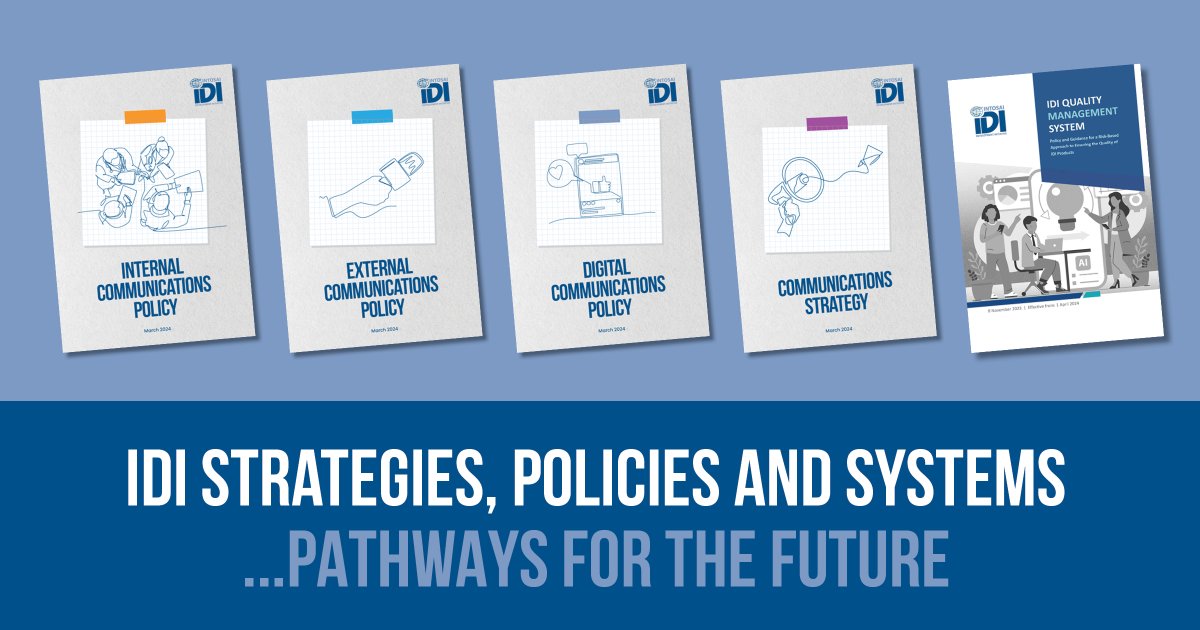 We've had a busy time updating some of our policies and strategies in line with our SP 2024-2029. We’re thrilled to unveil IDI’s new Communications Strategy, Digital, Internal and External Comms policies and IDI's Quality Management System. Read more 👉🏾 ecs.page.link/uUge6