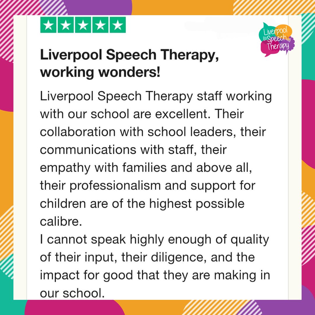 🌟🌟🌟🌟🌟Love love love this 5 star review by one of our wonderful Headteachers we have had the pleasure of working with over the last 4 years (and who will be sorely missed once he retires this summer 😢) Well done LST team👏 #liverpoolspeechtherapy #speechtherapy #mysltday