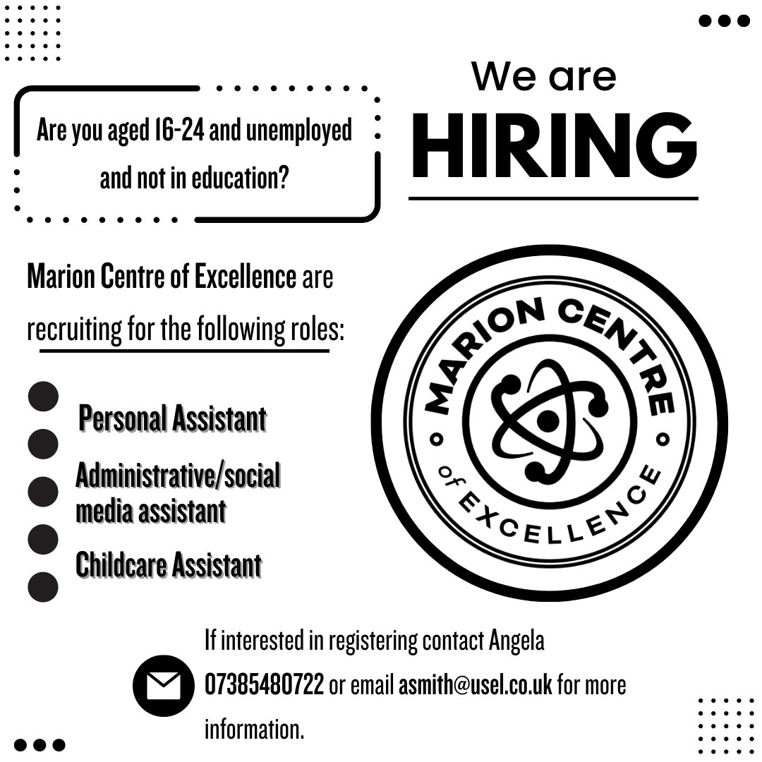 ✨ Don't miss out on this fantastic opportunity, take the first step towards a successful career.
If interested in registering contact Angela 07385480722 or email asmith@usel.co.uk for more information. #EmpowerProgramme #EmploymentOpportunities #DisabilitySupport