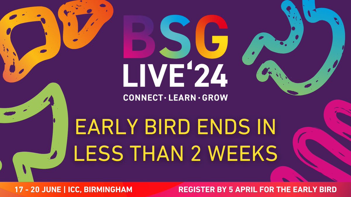 The early bird rate for #BSGLIVE24 ends next week! 📆 Book by 5 April to get the best rate to join us on 17 - 20 June in Birmingham 🙌 live.bsg.org.uk/register/