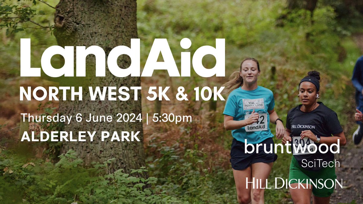 Excited to partner with @HillDickinson for LandAid North West 10k & 5k runs 2024! Join us on June 6th at @AlderleyPark for a scenic run in support of @LandAid. Last year’s event raised over £12,000 — let’s aim even higher this year! 🏃‍♂️💫 Sign up now: bit.ly/3IWliKV