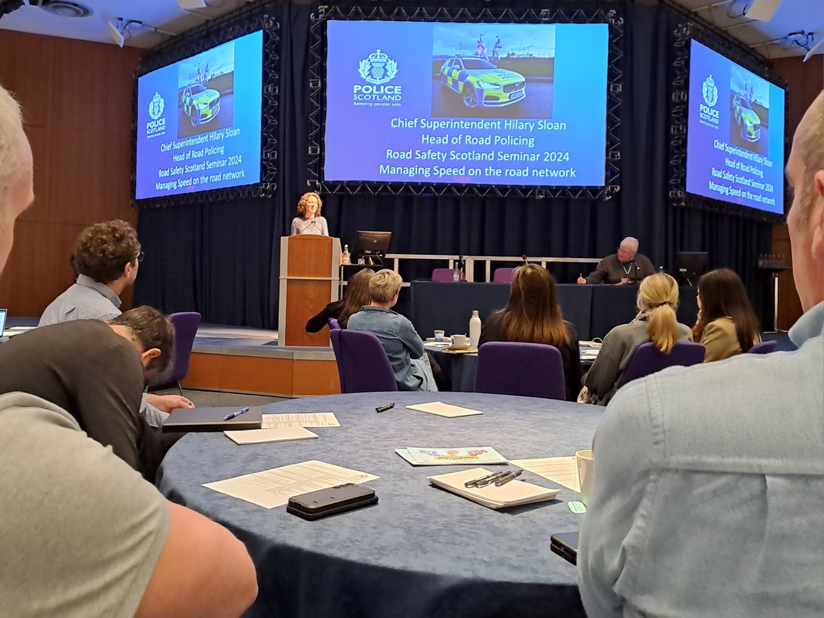 Chief Superintendent Sloan, head of Road Policing, spoke at the annual @RoadSafetyScot seminar this week. Police Scotland is part of a crucial partnership approach to road safety and joined key stakeholders to explain the education and enforcement work our officers do every day.