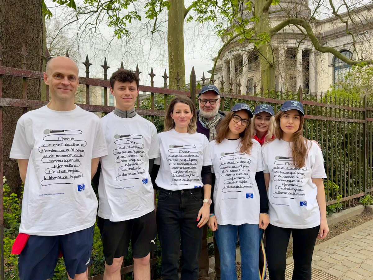 We were delighted to take part in this morning’s #RunForEvan in Brussels in support of jailed @WSJ journalist @EvanGershkovich, who was arrested a year ago today. #FreeEvan #JournalismIsNotACrime #MediaFreedom #SafetyOfJournalists #FreeSpeech @coe #ECHR