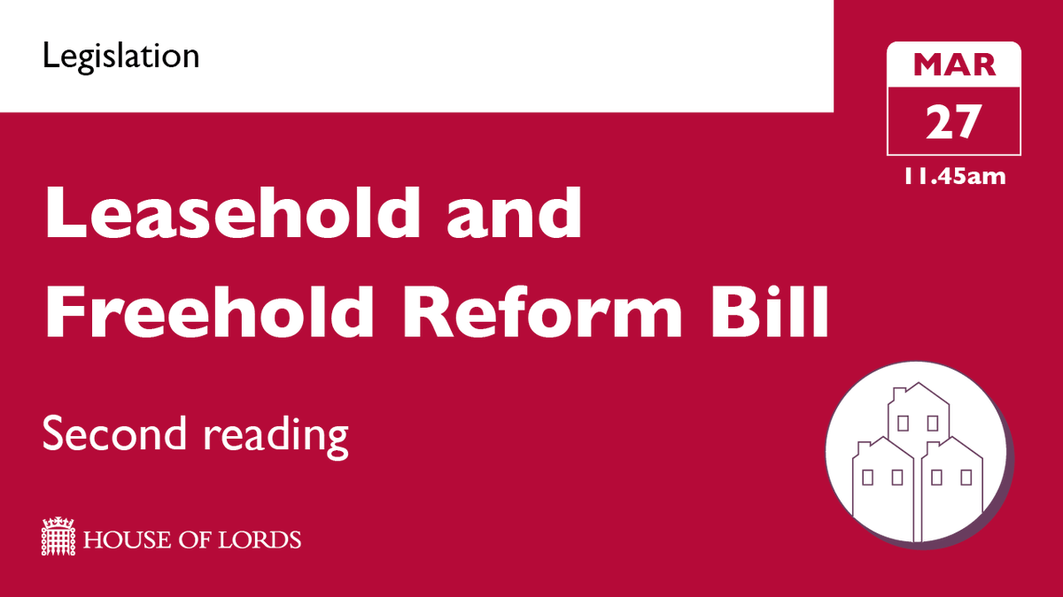 #HouseOfLords debates key principles of the #LeaseholdReformBill from 11.45am. ➡️ Watch online at the link in our bio