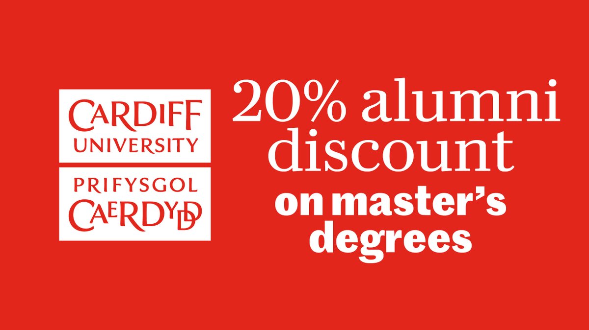 Cardiff University graduates can now get 20% tuition fee discount on master’s degrees 👩‍🎓 The discount is applicable on all full-time and part-time master’s degrees that are taught on campus! Find out more ⬇️ cardiff.ac.uk/study/postgrad…