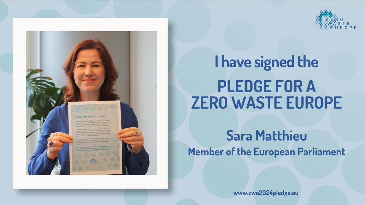 We have a new Pledge Signatory ✅ MEP @msaraswati has signed the 'Pledge for a zero waste Europe', answering our call for an #EP2024 that supports environmental & resource justice; more local jobs; and community resilience. Urge your candidates to sign: zurl.co/eSQi