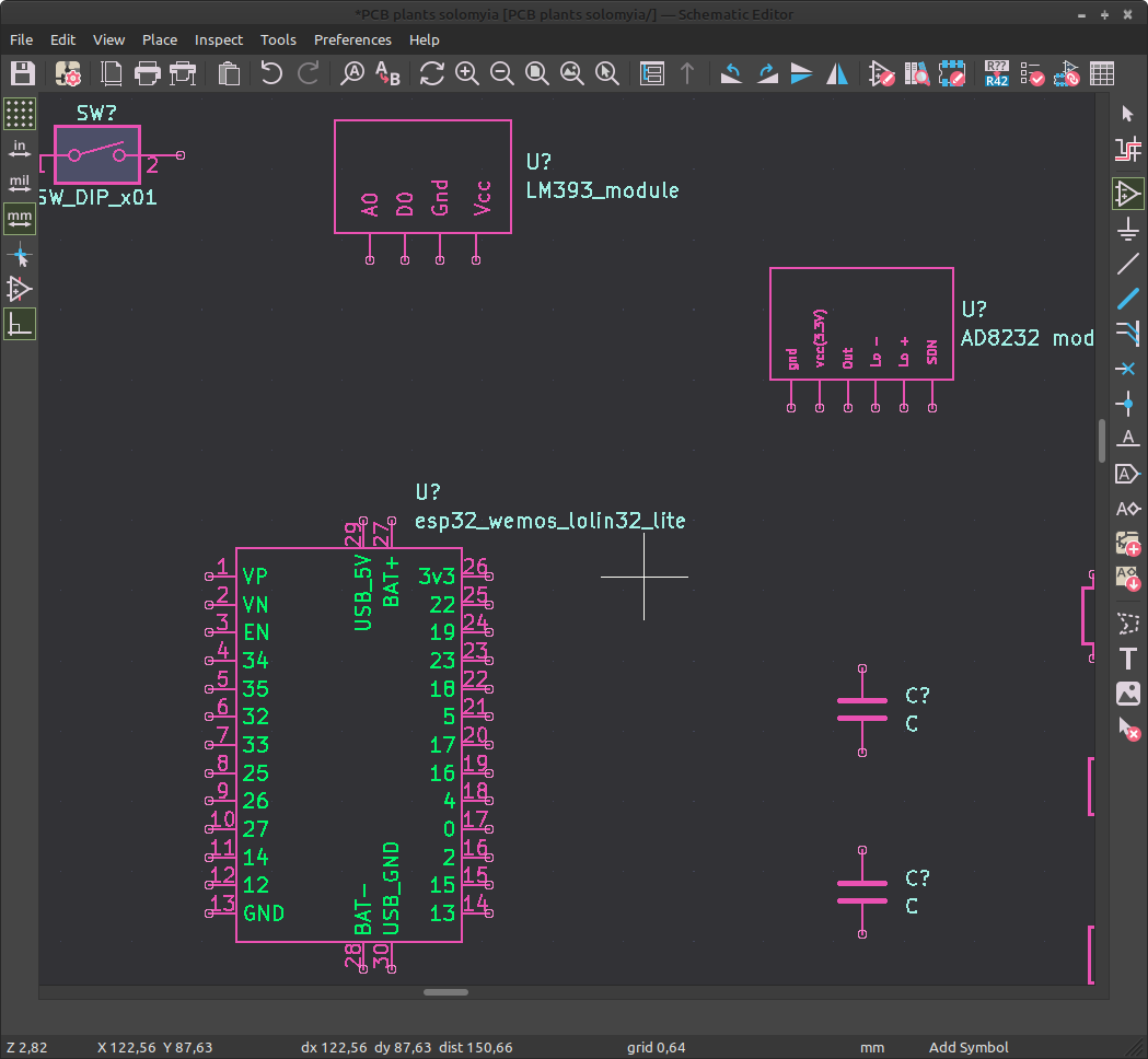 Chihauccilconte's tweet photo. In my experience, bad-looking interfaces are one of the reasons why it is hard to convince new users to use #FLOSS. So, I tried this lovely "Dracula" theme for #Kicad #eschema. #eda #circuits #opensource #opensourcecad #electronics #design #uidesign #tangibleinterface #dracula https://t.co/XRh13FK2Pe